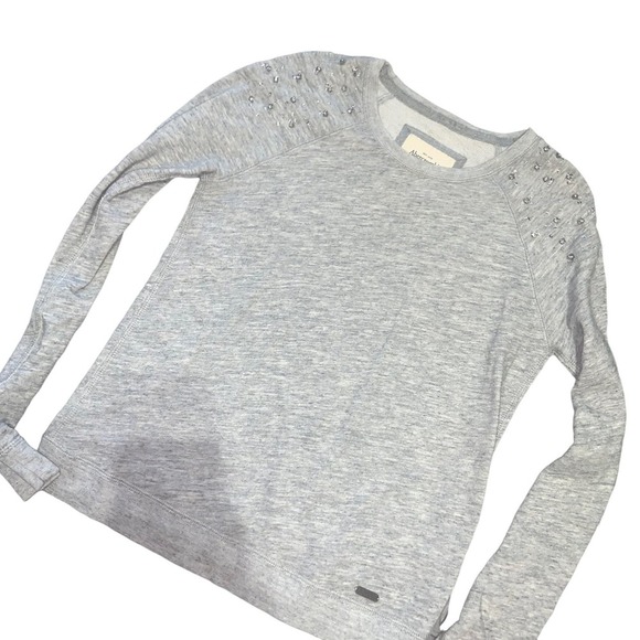 Abercrombie and Fitch grey embellished sweater bedazzled casual winter party - Picture 1 of 3